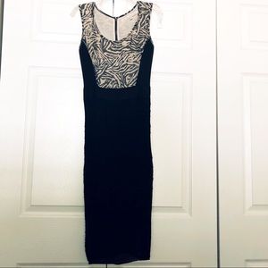 Rachael Rachael Roy Black Body Con Lace Dress